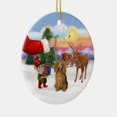 Traktatie voor een langharige teckel keramisch ornament (Rechts)