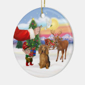 Traktatie voor een langharige teckel keramisch ornament (Links)