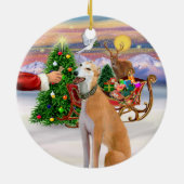 Traktatie voor een lichte rode windhond keramisch ornament (Achterkant)