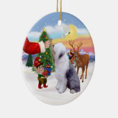 Traktatie voor een oude Engelse herder Keramisch Ornament (Rechts)