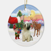 Traktatie voor een Poolse Lowland Sheepdog (#10) Keramisch Ornament (Links)