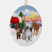 Traktatie voor een Poolse Lowland Sheepdog Keramisch Ornament (Rechts)