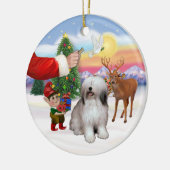 Traktatie voor een Poolse Lowland Sheepdog Keramisch Ornament (Links)