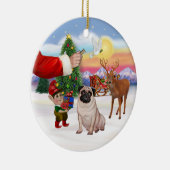 Traktatie voor een Pug Keramisch Ornament (Rechts)