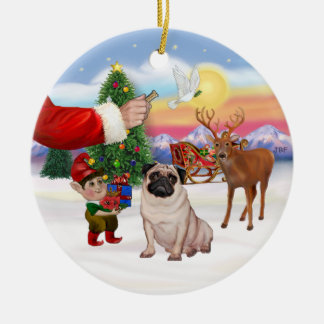 Traktatie voor een Pug Keramisch Ornament