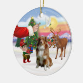 Traktatie voor een rode en witte Australische herd Keramisch Ornament (Links)