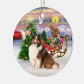 Traktatie voor een Shetland Sheepdog (#7) Keramisch Ornament (Links)