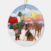 Traktatie voor een Shetland Sheepdog (#7) Keramisch Ornament (Links)