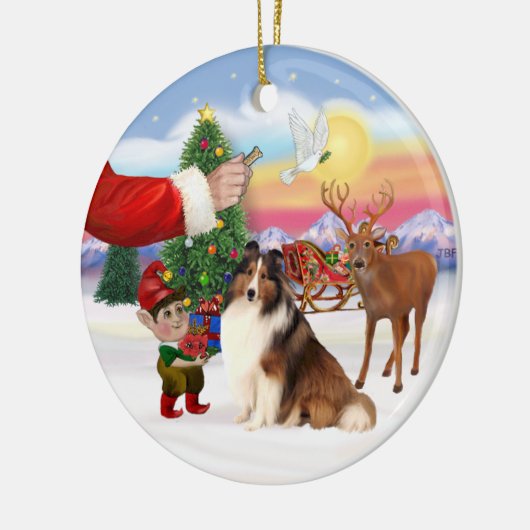 Traktatie voor een Shetland Sheepdog (#7) Keramisch Ornament (Links)