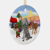 Traktatie voor een Silver Standard Poedel Keramisch Ornament (Rechts)