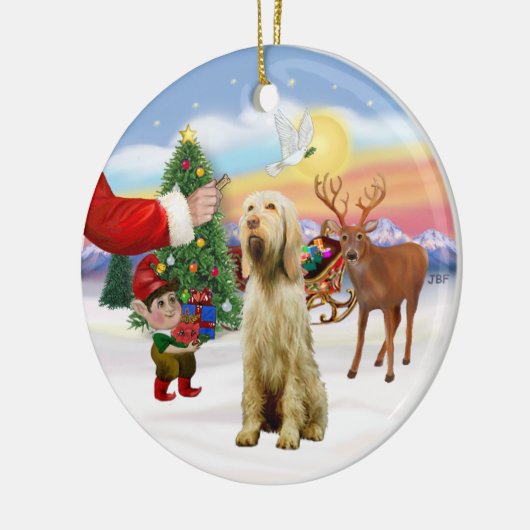 Traktatie voor een Spinone Italiano Keramisch Ornament (Links)