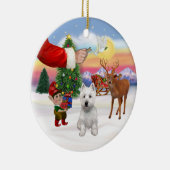Traktatie voor een West Highland Terrier Keramisch Ornament (Rechts)