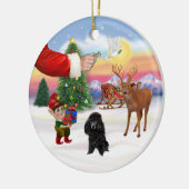 Traktatie voor een zwarte poedel (Speelgoed) Keramisch Ornament (Links)