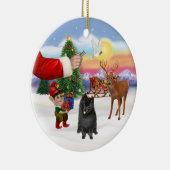 Traktatie voor een zwarte Pomeranian Keramisch Ornament (Rechts)