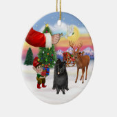 Traktatie voor een zwarte Pomeranian Keramisch Ornament (Rechts)