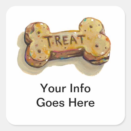 Traktatie voor hondenliefhebbers leuke kunst sitte vierkante sticker (Voorkant)