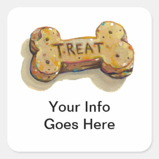 Traktatie voor hondenliefhebbers leuke kunst sitte vierkante sticker