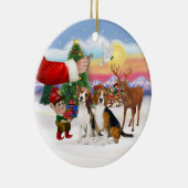 Traktatie voor twee Beagles Keramisch Ornament (Rechts)