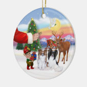 Traktatie voor twee papillons keramisch ornament (Links)