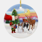 Traktatie voor twee papillons keramisch ornament (Achterkant)