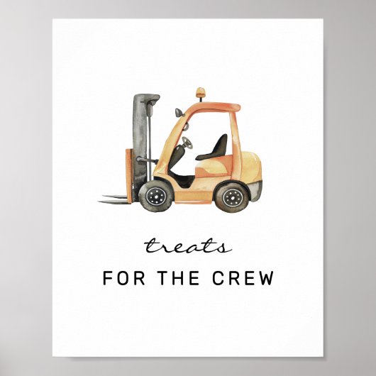 Traktaties voor de Crew Construction Verjaardagsbo Poster (Voorkant)
