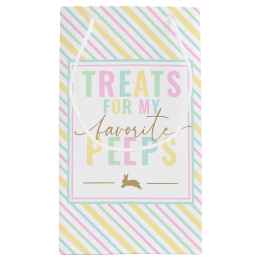 Traktaties voor mijn peeps paashaas pastelstreep klein cadeauzakje (Achterkant)