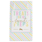 Traktaties voor mijn peeps paashaas pastelstreep klein cadeauzakje (Voorkant)