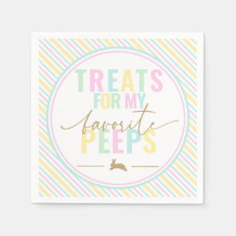 Traktaties voor mijn peeps paashaas pastelstreep servet