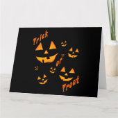 Trakteer of Trick en Jack-O-Lantern ogen en glimla Bedankkaart (Voorkant)