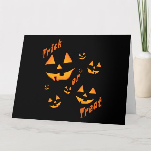 Trakteer of Trick en Jack-O-Lantern ogen en glimla Bedankkaart (Voorkant)