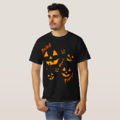 Trakteer of Trick en Jack-O-Lantern ogen en glimla T-shirt (Voorkant volledig)