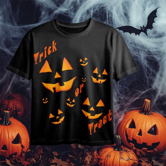 Trakteer of Trick en Jack-O-Lantern ogen en glimla T-shirt