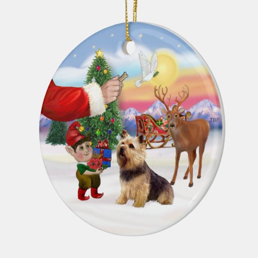 Trakteer op een Norwich Terrier Keramisch Ornament (Links)