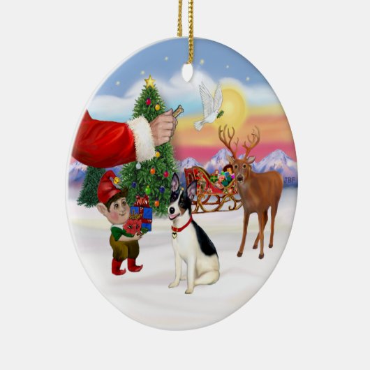 Trakteer op een Rat Terrier Keramisch Ornament (Rechts)