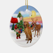 Trakteer op een Vizsla Keramisch Ornament (Rechts)