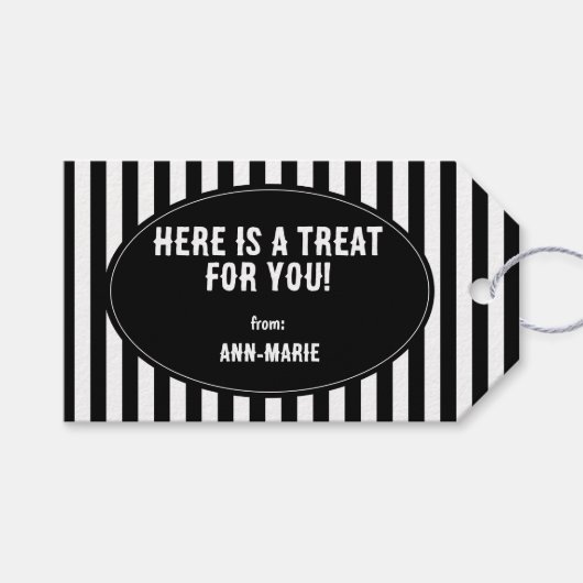 Trakteer op Halloween Cadeaulabel (Voorkant (Horizontaal))