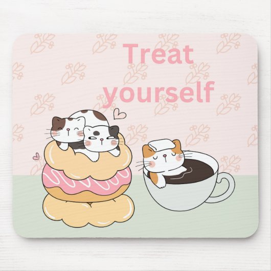 Trakteer uzelf Katten Muismat (Voorkant)
