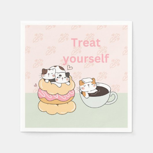 Trakteer uzelf Katten Servet (Voorkant)