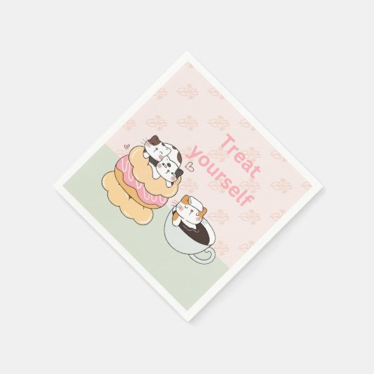 Trakteer uzelf Katten Servet (Hoek)