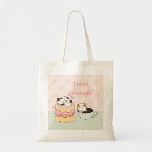 Trakteer uzelf Katten Tote Bag (Voorkant)