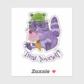 Trakteer uzelf, Paarse wasbeer met Icecream Sticker (Vel)