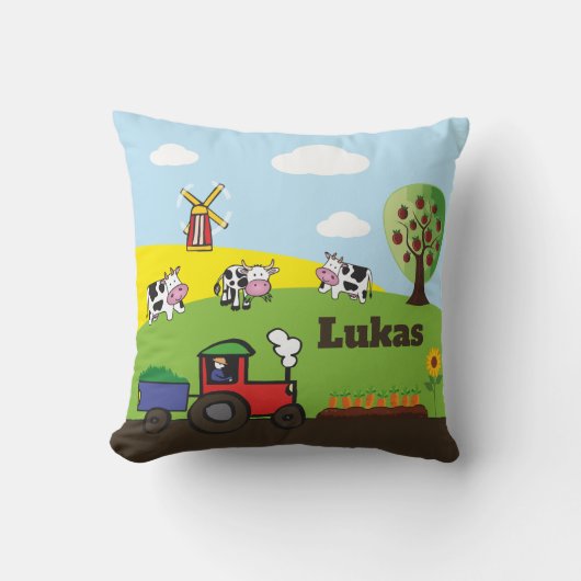 Traktor - Bauernhof | personalisierbares Kissen Kussen (Voorkant)
