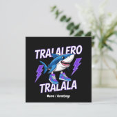 Tralalero Tralala Bootleg Funny Shark Meme Graphic Kaart (Staand voorkant)
