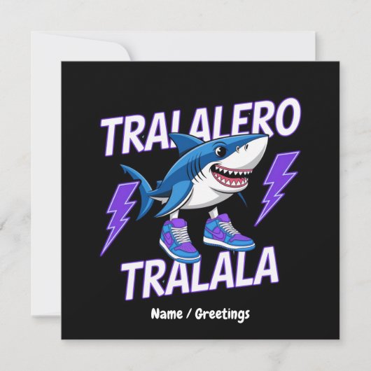 Tralalero Tralala Bootleg Funny Shark Meme Graphic Kaart (Voorkant)