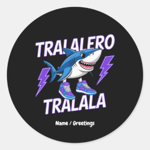 Tralalero Tralala Bootleg Funny Shark Meme Graphic Ronde Sticker