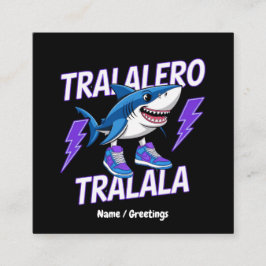 Tralalero Tralala Bootleg Funny Shark Meme Graphic Vierkante Visitekaartje