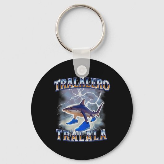 Tralalero Tralala Funny Shark Meme Bootleg Sleutelhanger (Voorkant)