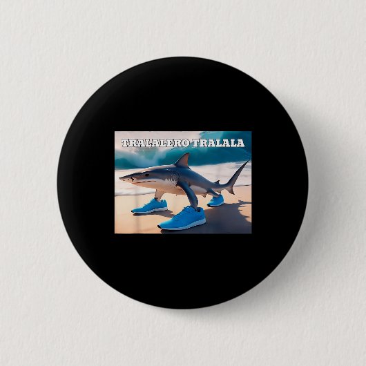 Tralalero Tralala Funny Shark Meme Ronde Button 5,7 Cm (Voorkant)