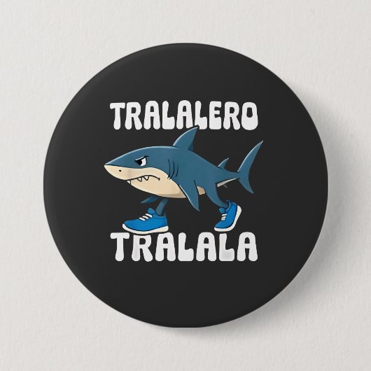 Tralalero Tralala Funny Shark Meme Ronde Button 7,6 Cm (Voorkant)