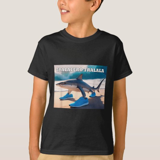 Tralalero Tralala Funny Shark Meme T-shirt (Voorkant)